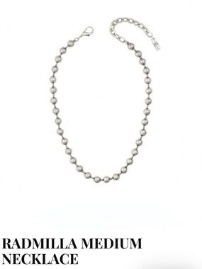 Antique silver plated brass metal Beaded Necklace